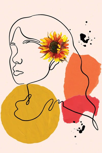 Minimalist Bohemian Decor: Beige Boho Female Portrait by Jania Sharipzhanova