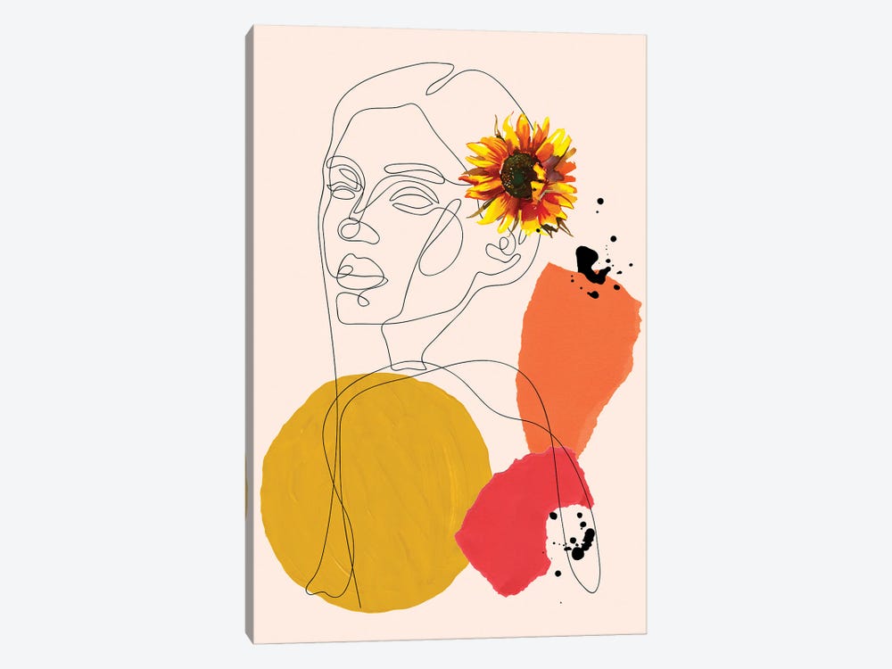 Collage Woman Portrait by Jania Sharipzhanova 1-piece Canvas Art
