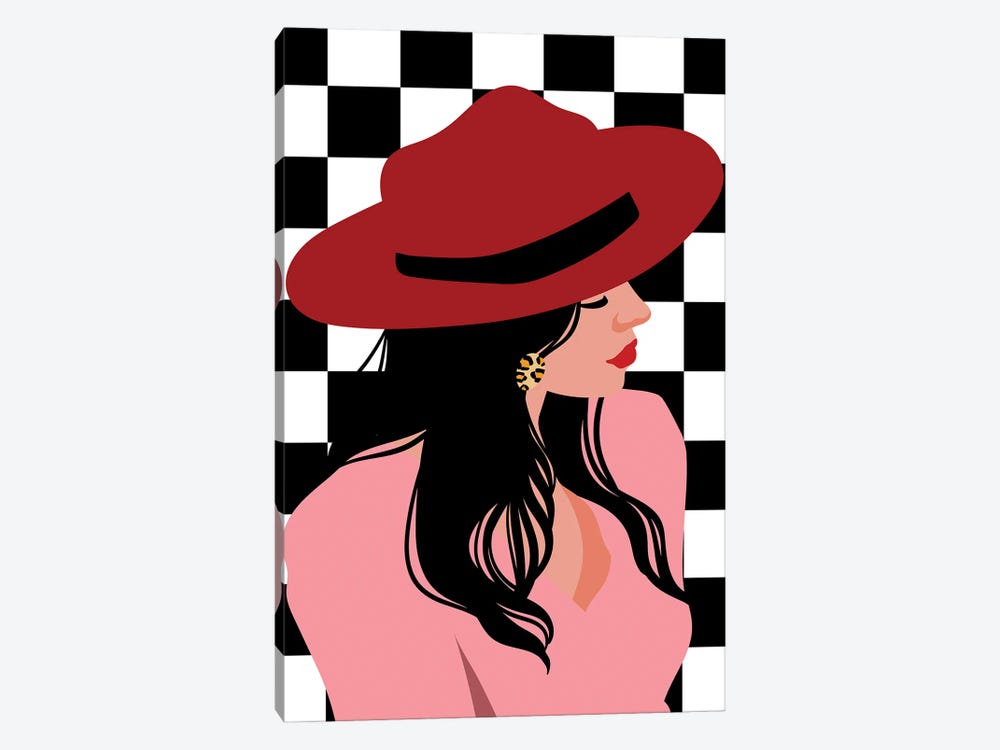 Lady In A Hat by Jania Sharipzhanova 1-piece Canvas Art Print