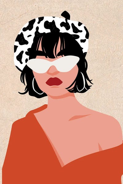 Animal Patterns: My Cow Beret by Jania Sharipzhanova