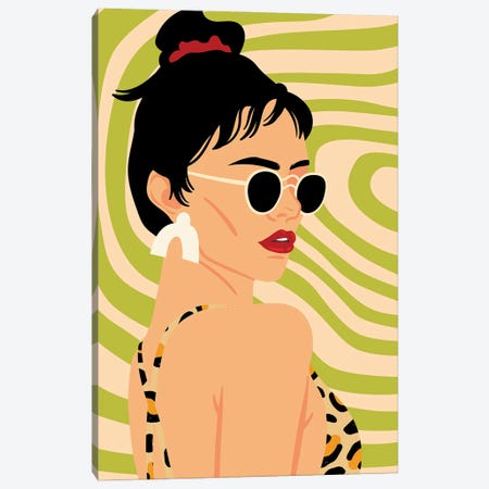 My Cheetah Swimsuit Canvas Print #SHZ345} by Jania Sharipzhanova Canvas Wall Art
