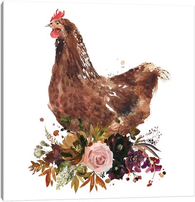 Chicken Art Print Canvas Art Print - French Country Décor