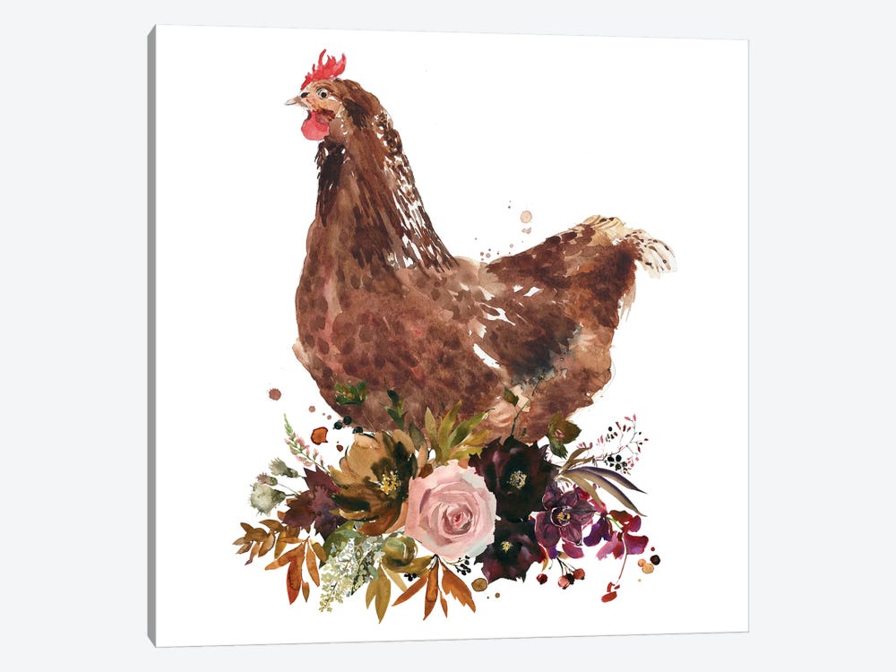 Chicken Art Print by Jania Sharipzhanova 1-piece Canvas Art Print