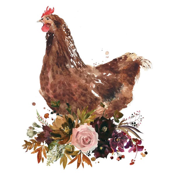 Jania Sharipzhanova: Chicken Art Print by Jania Sharipzhanova