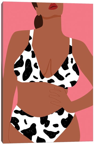Cow Swimsuit Canvas Art Print - Animal Patterns