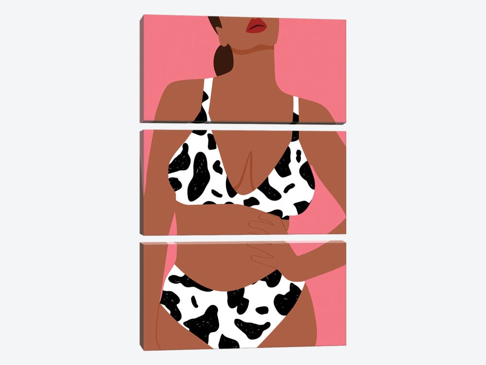Cow Swimsuit by Jania Sharipzhanova 3-piece Art Print