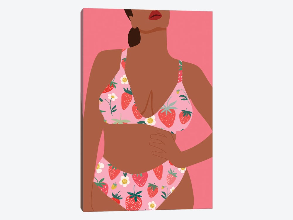 New Strawberry Swimsuit by Jania Sharipzhanova 1-piece Canvas Artwork