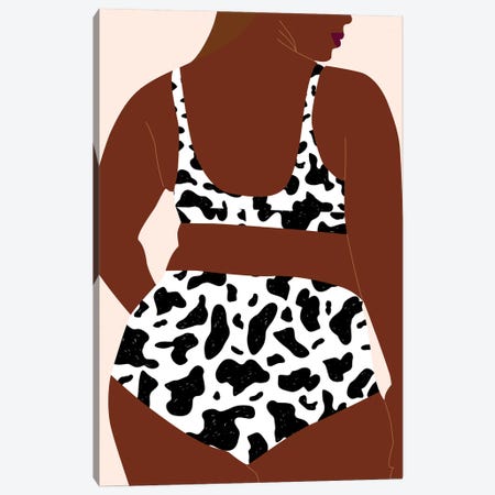 Cow Swimwear Canvas Print #SHZ360} by Jania Sharipzhanova Art Print
