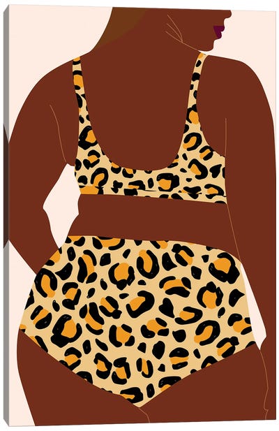 Leopard Swimwear Canvas Art Print - Animal Patterns