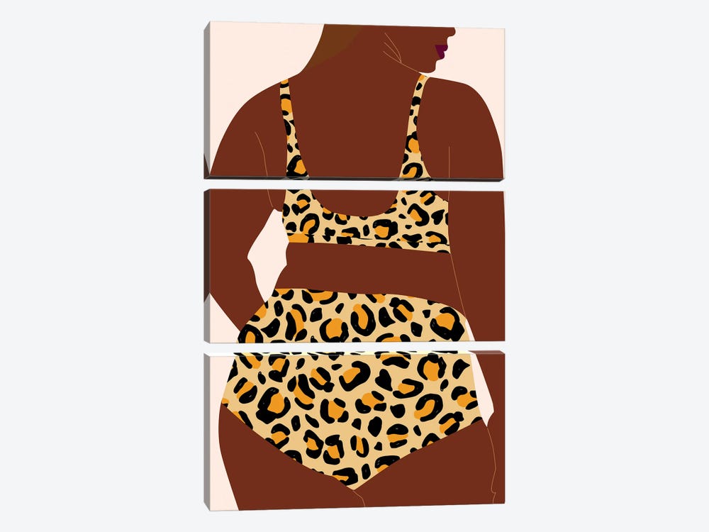 Leopard Swimwear by Jania Sharipzhanova 3-piece Canvas Print