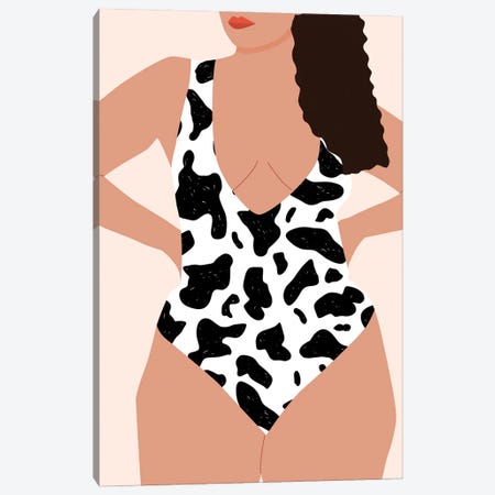 Cow Pattern Swimwear Canvas Print #SHZ362} by Jania Sharipzhanova Art Print