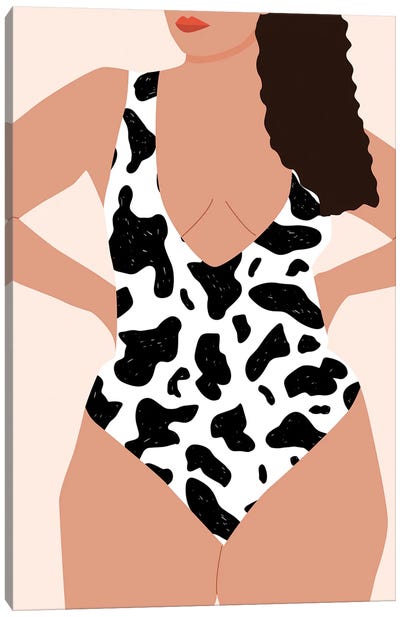 Cow Pattern Swimwear Canvas Art Print - Animal Patterns