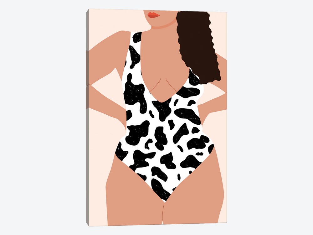 Cow Pattern Swimwear by Jania Sharipzhanova 1-piece Canvas Art