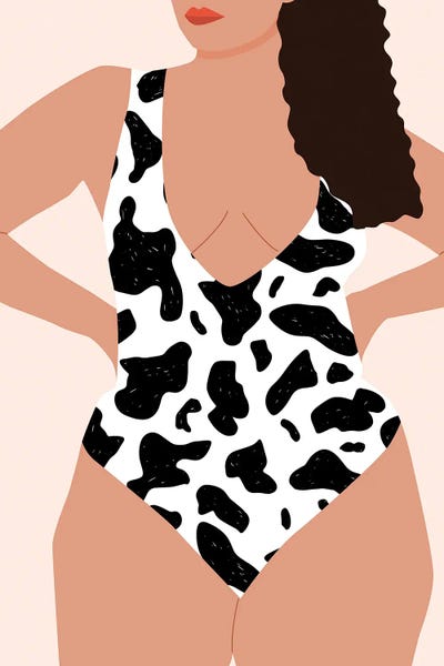 Jania Sharipzhanova: Cow Pattern Swimwear by Jania Sharipzhanova