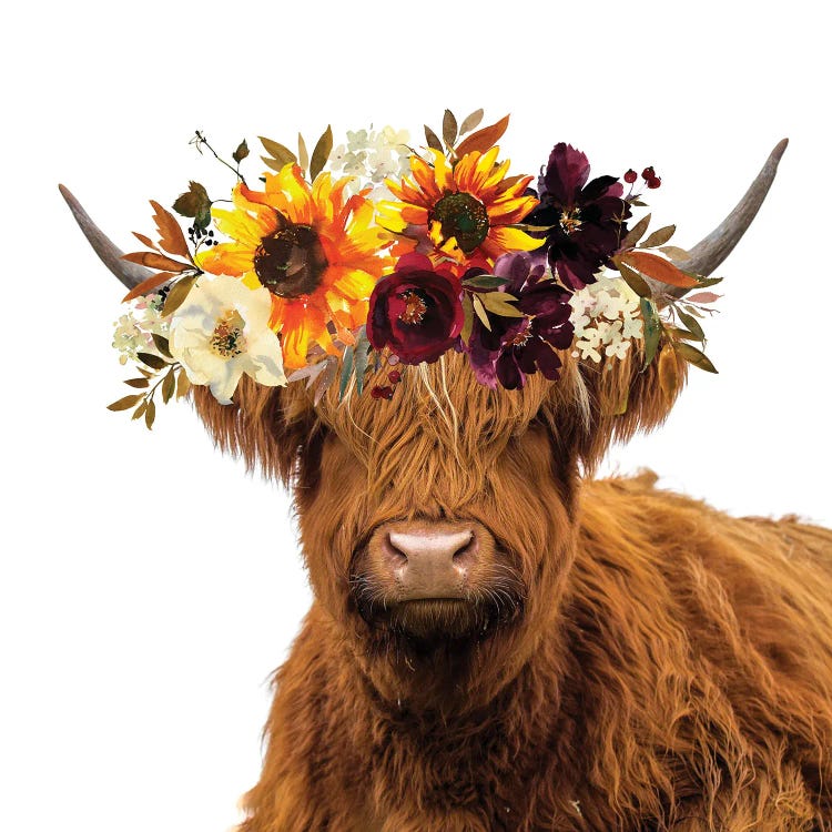 Cow In Sunflower Garland