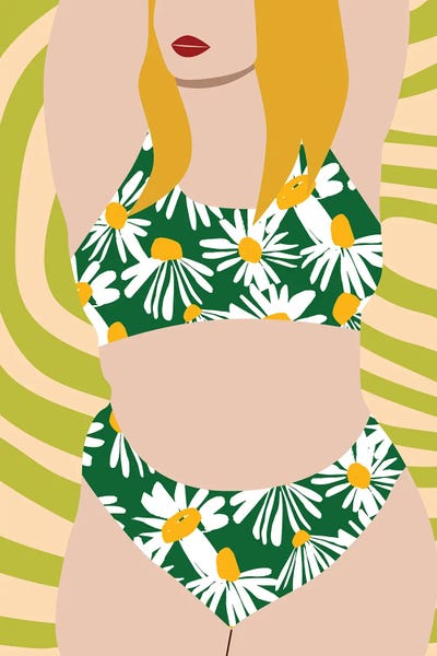 Daisies: Groovy Camomile Swimwear by Jania Sharipzhanova