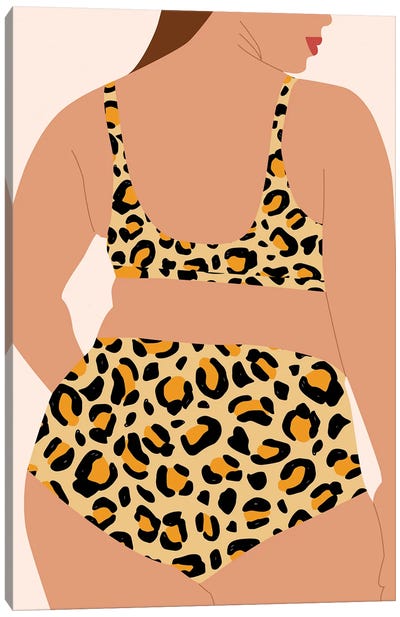 Leopard Bikini Canvas Art Print - Animal Patterns