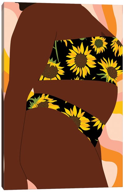 Sunflower Bikini Canvas Art Print