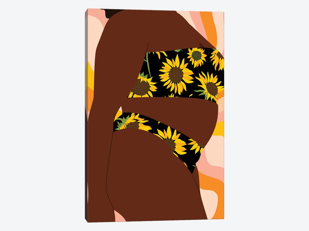 Sunflower Bikini by Jania Sharipzhanova 1-piece Art Print