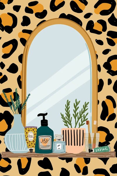 Cheetah Mirror Station by Jania Sharipzhanova canvas print