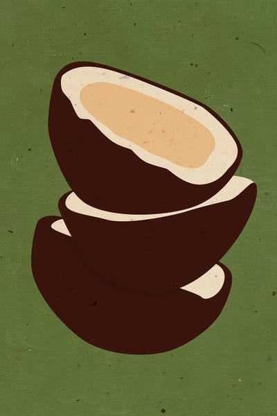 Jania Sharipzhanova: Coconut On Green by Jania Sharipzhanova