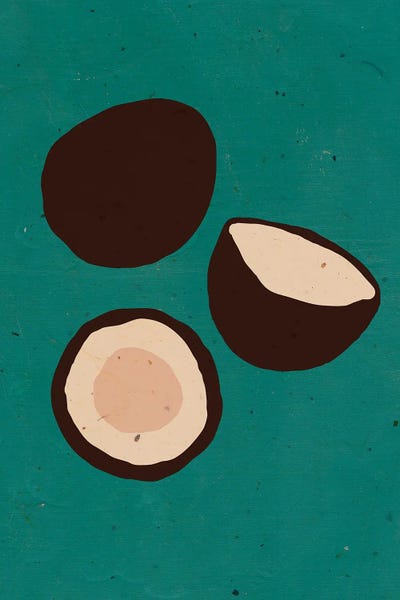 Jania Sharipzhanova: Coconuts On Turquoise by Jania Sharipzhanova