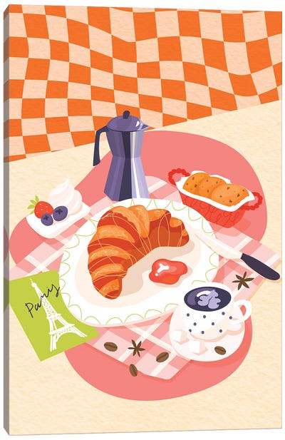 French Breakfast Canvas Art Print - Jania Sharipzhanova