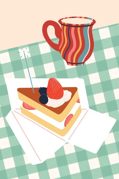 Cake And Tea by Jania Sharipzhanova canvas print