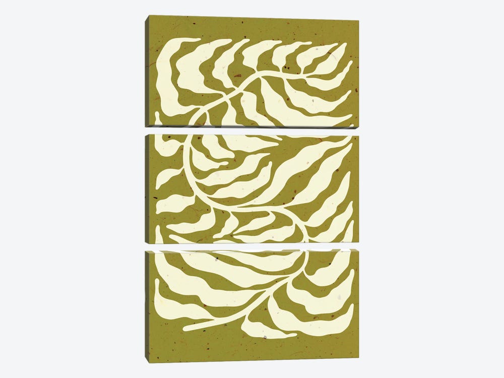 Green Leaf by Jania Sharipzhanova 3-piece Canvas Print