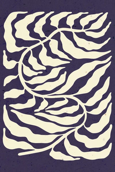 Leaf On Navy by Jania Sharipzhanova canvas print