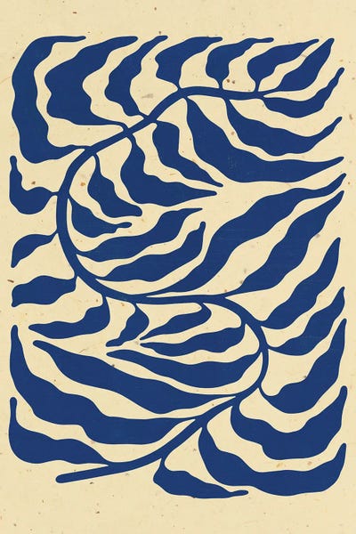 Jania Sharipzhanova: Navy Blue Leaf by Jania Sharipzhanova