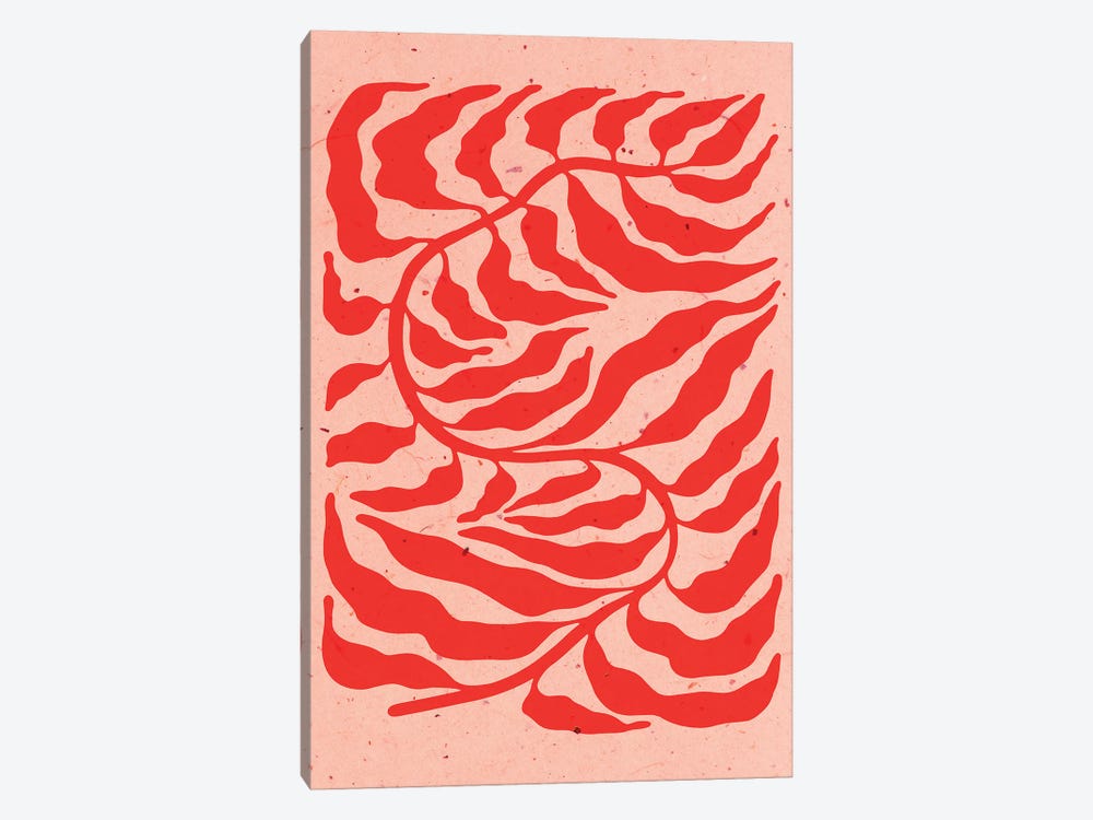 Leaf On Peach by Jania Sharipzhanova 1-piece Art Print