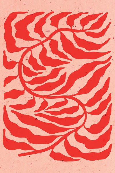 Jania Sharipzhanova: Leaf On Peach by Jania Sharipzhanova