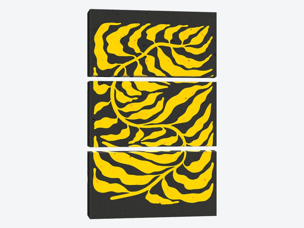 Yellow Leaf by Jania Sharipzhanova 3-piece Canvas Art