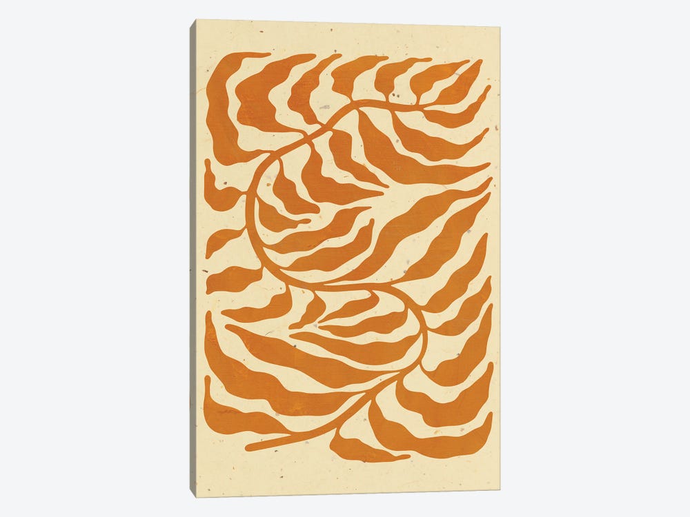 Burnt Orange Leaf by Jania Sharipzhanova 1-piece Canvas Art Print