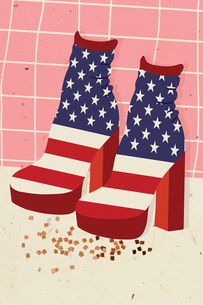 Boots: American Flag Platforms by Jania Sharipzhanova