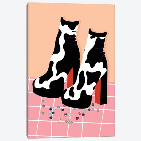 Cow Print Platforms Canvas Print #SHZ467} by Jania Sharipzhanova Art Print
