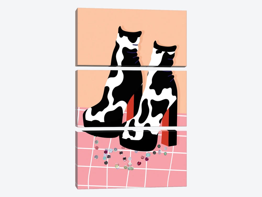 Cow Print Platforms by Jania Sharipzhanova 3-piece Canvas Artwork