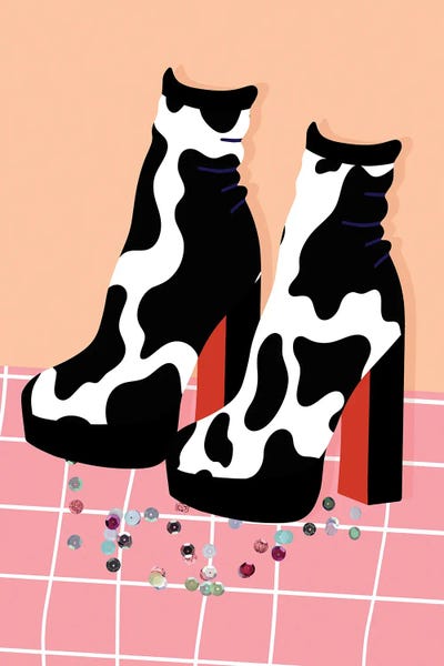Jania Sharipzhanova: Cow Print Platforms by Jania Sharipzhanova