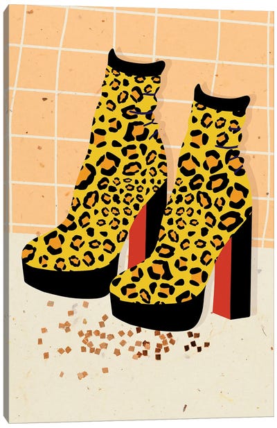 Leopard Platforms Canvas Art Print - Boots