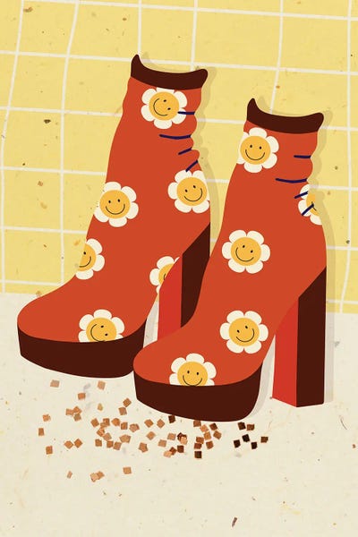 Boots: Daisy Emoji Platforms by Jania Sharipzhanova