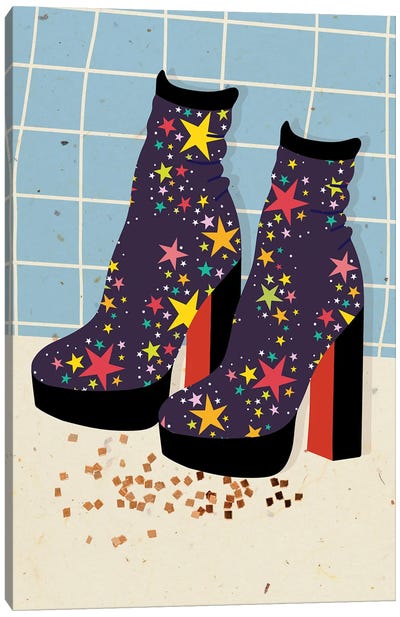 Starry Disco Platforms Canvas Art Print - Boots