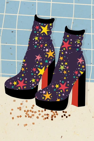 Boots: Starry Disco Platforms by Jania Sharipzhanova