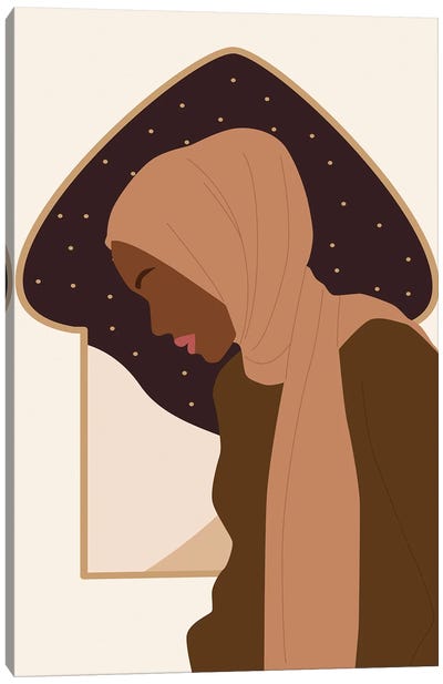 Muslim Woman Portrait Canvas Art Print - Middle Eastern Décor
