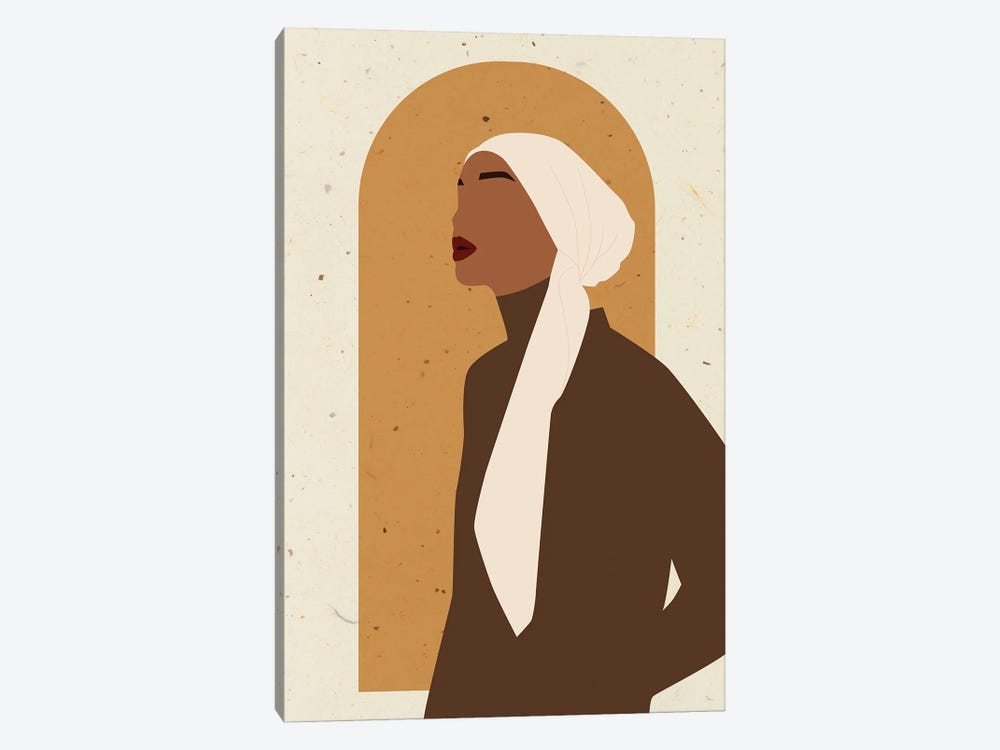 Boho Muslim Woman Portrait by Jania Sharipzhanova 1-piece Art Print