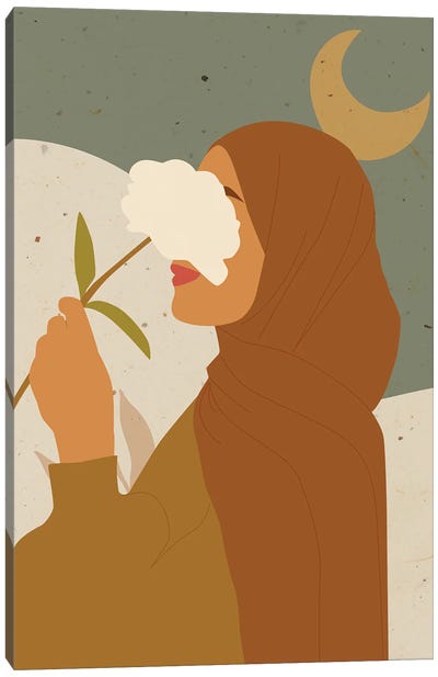 Muslim Woman Art Canvas Art Print - Middle Eastern Décor