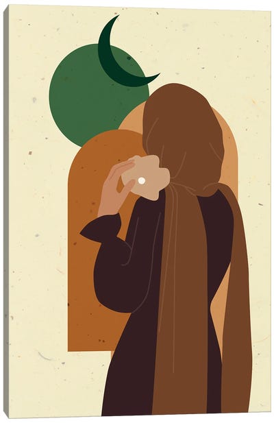 Boho Muslim Woman Art Canvas Art Print - Middle Eastern Décor
