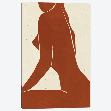 Female Body Burnt Orange Canvas Print #SHZ504} by Jania Sharipzhanova Canvas Artwork