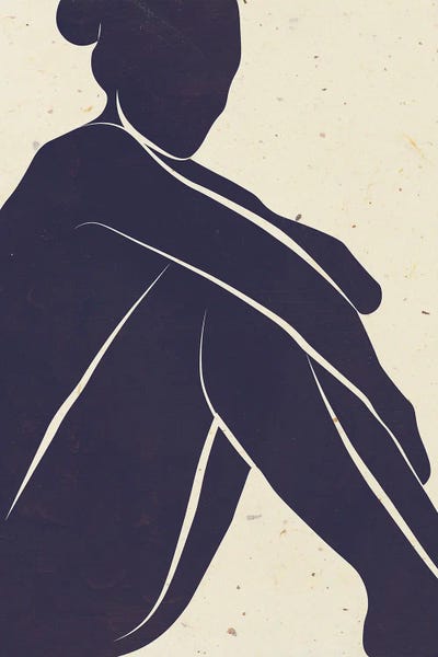 Jania Sharipzhanova: Female Figure Navy Blue by Jania Sharipzhanova