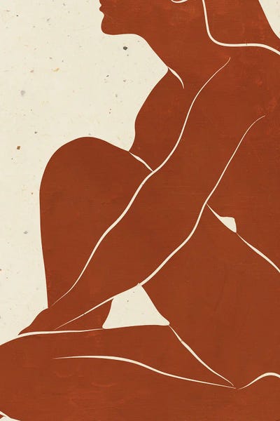 Female Body Art Burnt Orange by Jania Sharipzhanova canvas print